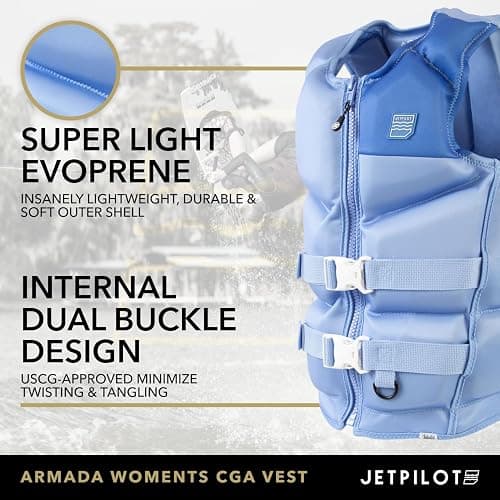 Jetpilot Women’s Armada Evoprene U.S. Coast Guard Approved Life Jacket PFD. 19-Panel Performance Vest for Wakeboarding, Jet Ski & Boating thumbnail 3