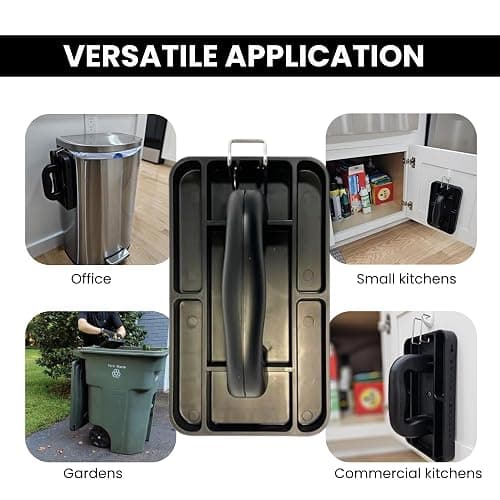 Waste Smasher - Manual Trash Compactor Tool - Hand-Held Garbage Press with Built-in Hook - for Kitchen Waste Bin - Space Saving Design - No Batteries Required - Freestanding - Black thumbnail 7