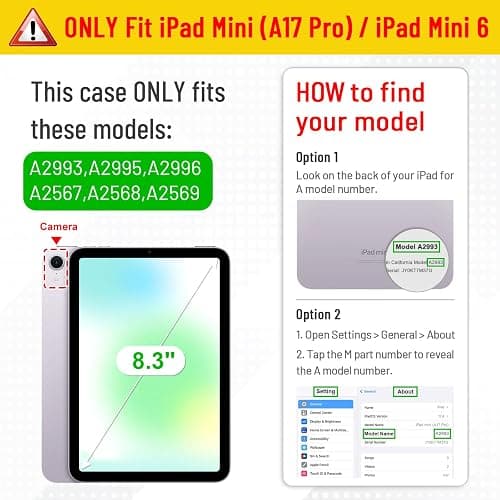 Fintie Hybrid Slim Case for iPad Mini 7 (A17 Pro, 7th Generation) 2024 / iPad Mini 6 (6th Gen) 8.3 Inch, [Built-in Pencil Holder] Shockproof Cover Clear Transparent Back Shell, Blue thumbnail 2