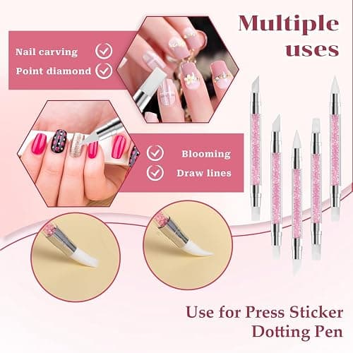 5Pcs Silicone Nail Brushes for Resin Silicones Tool for Nail Art Sculpting Tools Gel Brushes for Polish Nails Foil Brush Carving Home Salon Resin Carving Drawing thumbnail 4
