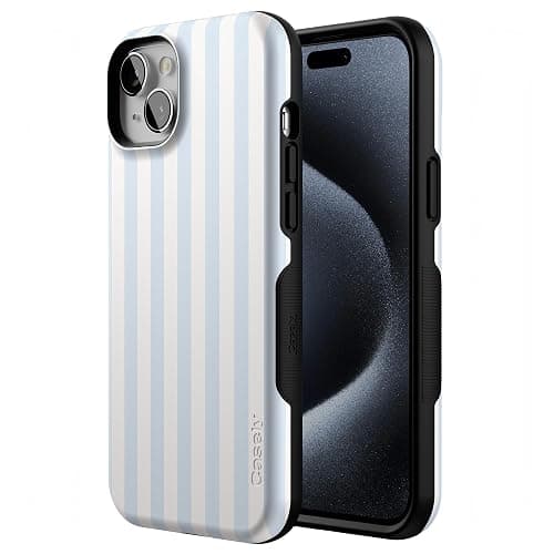 Casely iPhone 15 Case | Blue Stripes | Sunday Best | Compatible with MagSafe | Bold Protective Design thumbnail 2