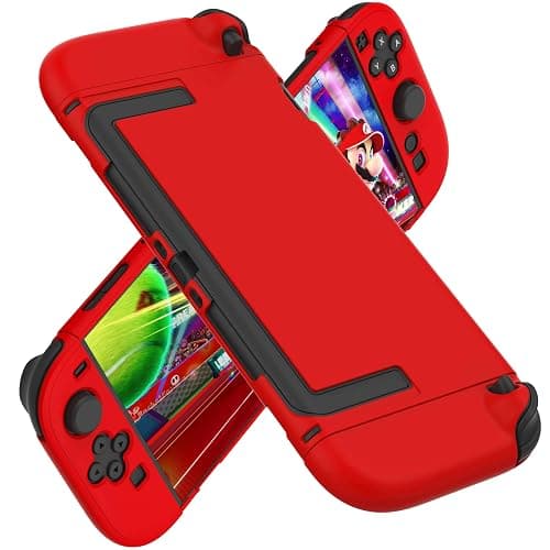 COMCOOL Dockable Case for Nintendo Switch 2 2025 - [Military Grade Drop Protection] Slim Shockproof with Anti-Fingerprint Switch 2 Protective Cover - Red - Image 1