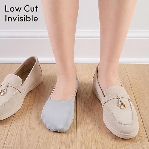 Sofier No Show Socks Womens,6 Pairs Non Slip Low Cut Invisible Liner | Thin silky fabric,cotton sole,breathable,fits flats,loafers,sneakers,casual dress shoes thumbnail 2