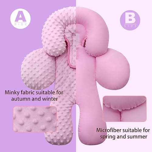 Pro Goleem Infant Car Seat Head Neck Body Support, Ultra-Soft Minky and Microfiber Newborn Car Seat Insert, Perfect for Car Seat, Stroller, 2-in-1 Reversible, Girls, Pink thumbnail 5