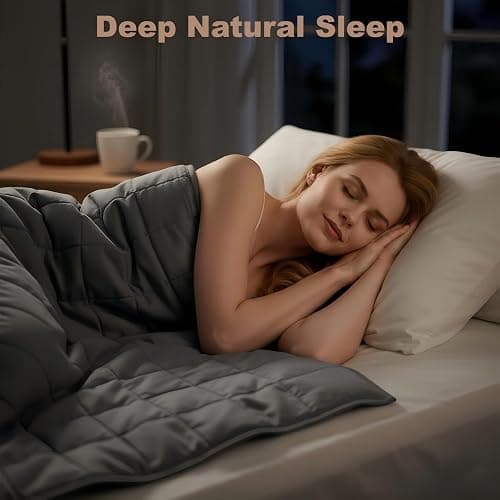 Skyrain Weighted Blanket for Adults (25lbs, 78”x85”) Queen Size Breathable Heavy Weight Blanket for Sleeping,Soft Cotton Cooling Blanket with Premium Glass Beads,All Season Use,Machine Washable,Grey thumbnail 4