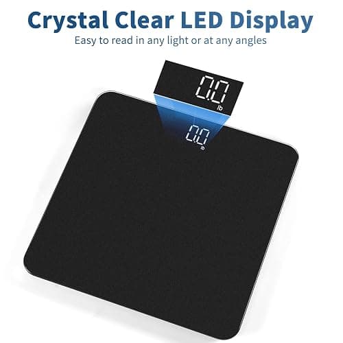 Vitafit Scale for Body Weight, Accuracy 0.1lb by Our Professional Scale Factory Since 2001, Digital Bathroom Weight Scale LED and Step On, 3xAAA Battery Included, 400lb/182kg, Spray Silver Black thumbnail 4