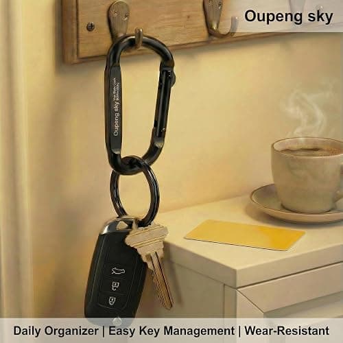 Carabiner Clip - Heavy Duty Carabiners 800lbs-13KN (2922 lbs) Carabeaner D Ring Shape,Key Chain Clip Hook,Keychain Clip,Multipurpose for Camping, Hiking,Backpacking or Other Outdoor Activities. thumbnail 3