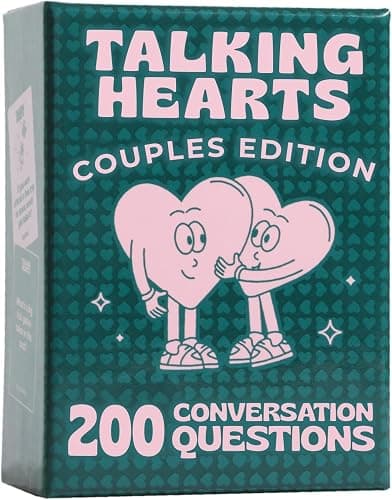 Talking Hearts Conversation Cards - Couple Card Game for Date Nights & Travel Adventures | Great Gift for Couples - 200 Questions & 2 Wild Cards - Image 1