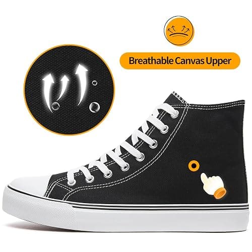 ZGR Men's High Top Canvas Sneakers Lace Up Classic Casual Walking Shoes | Breathable canvas upper,non-slip rubber outsole,high-top lace-up,classic casual style,for walking,tennis,travel,sports thumbnail 4