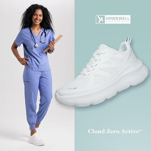Hawkwell Women's Cloud Zero Active Nursing Shoes Breathable Cushion Walking Tennis Running Workout Shoes Non Slip Medical Work Sneakers thumbnail 3