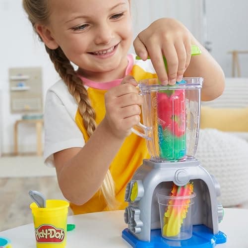 Play Doh Swirlin' Smoothies Toy Blender Playset, Play Kitchen Appliances, Kids Arts and Crafts Toys for 3 Year Old Girls and Boys and Up thumbnail 9