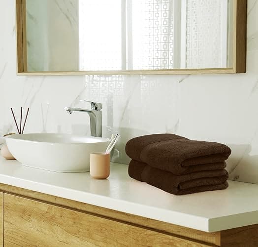 Utopia Towels 8-Piece Premium Towel Set, 2 Bath Towels, 2 Hand Towels, and 4 Wash Cloths, 600 GSM 100% Ring Spun Cotton Highly Absorbent Towels for Bathroom, Gym, Hotel, and Spa (Brown) thumbnail 6