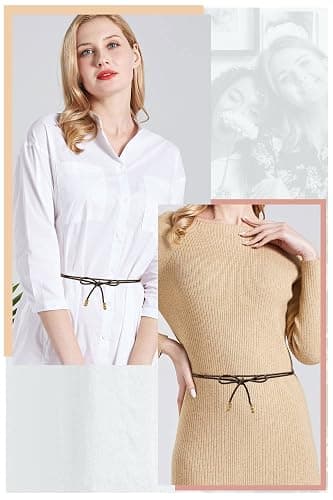 TeeYee Women Waist Belt/Rope/Chain String Knitted Long PU Leather Boho Wrap Skinny Belt thumbnail 8