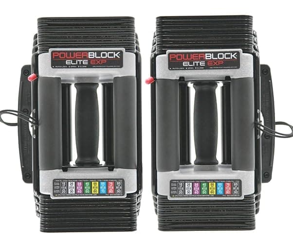 PowerBlock Elite EXP Adjustable Dumbbells, Sold in Pairs, Stage 1, 5-50 lb. Dumbbells, Durable Steel Build, Innovative Workout Equipment, All-in-One Dumbbells, Expandable with Expansion Kits thumbnail 3