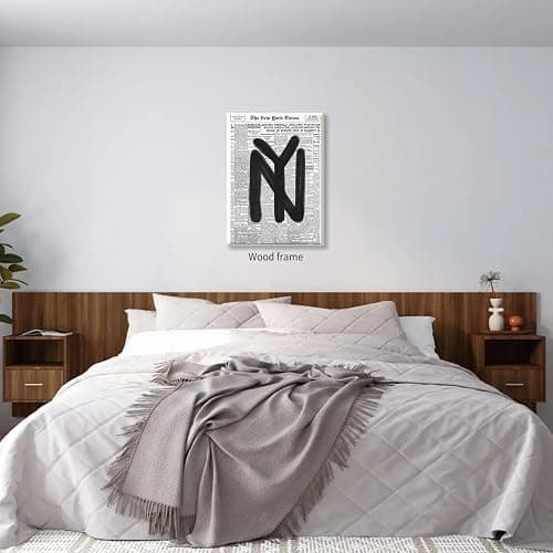 Black and White Newspaper Wall Art Vintage New York City Poster Trendy Minimalist Aesthetic Canvas Prints 12X16 inch Framed for Apartment Bedroom Wall Decor thumbnail 5