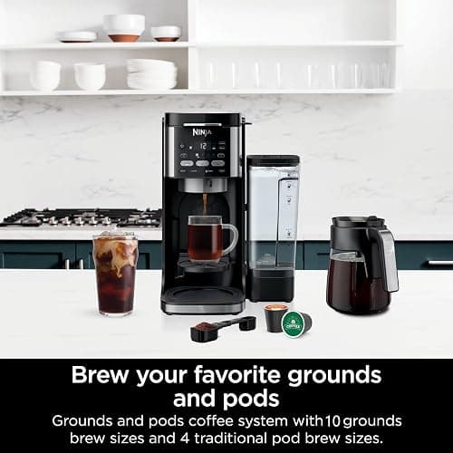 Ninja DualBrew Pro Hot & Iced Coffee Drip Coffee Maker (Renewed) | Compatible with K-Cup Pods | 3 Brew Styles (Classic, Rich, & Iced) | 70oz Removable Reservoir & Dishwasher Safe | Black | 14-Cup thumbnail 3