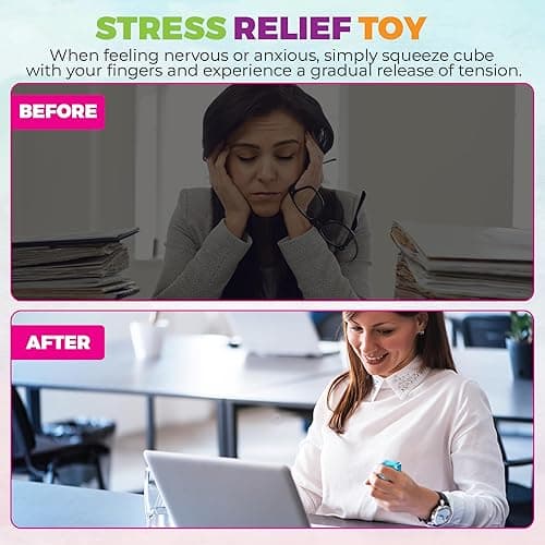 Stress Balls Ice Cube with Snowflakes Inside for Your Best Mellow and Chill, Snow Pieces Silent Nice Square Shape Anxiety Sensory Squishy Fidget Toy Slow Rise, Classroom Prizes, Calming Kids Adults thumbnail 7