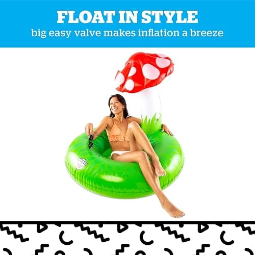 BigMouth Inc Giant Mushroom Pool Float, Large Inflatable Swim Ring with Canopy, Novelty Lounger for Pool Parties and Outdoor Summer Fun thumbnail 4