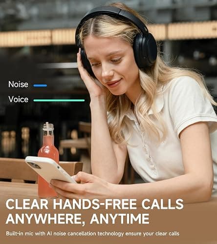Edifier W800BT Pro Hybrid Active Noise Cancelling Headphones - Hi-Res Audio - AI Call Noise Cancellation - 45H Playtime - Fast Charging - Foldable - Wireless Over-Ear Bluetooth 5.4 Headphones - Black thumbnail 4