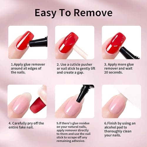 Bonitiva Quick Dry Semi Solid Gel Nail Glue 10g with 10ml Remover, Super Strong, No UV Lamp, Long Lasting Glue for Press on & Fake Acrylic Nails thumbnail 6