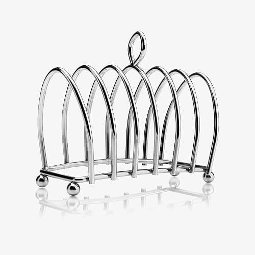 Kilo BA51 Victorian Design Chrome 6 Slice Toast Rack with Ball Feet and Loop Carry Handle thumbnail 6