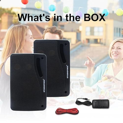 STUDIOFINIX Outdoor Bluetooth Speakers -3.5 Inch Pair 3-Way 200W,Wall Mount Waterproof Marine Speakers,Heavy Duty Grill, Suitable for Home, Boat, Patio, Indoor Outdoor Use （Black） thumbnail 7