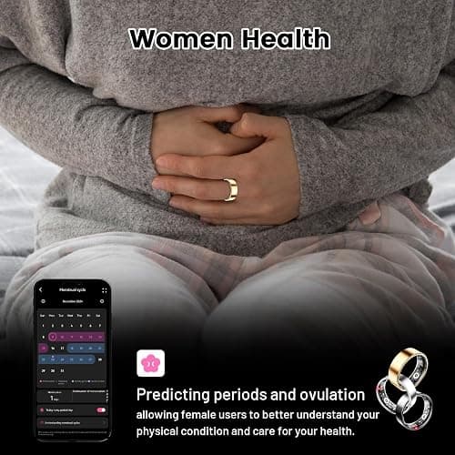 Mirlray Smart Ring for Women & Men, Smart Ring Health Tracker, Blood Oxygen & Heart Rate Monitor, Long Lasting Battery Sleep Ring, Waterproof Fitness Ring (Rose Gold, 7) thumbnail 7