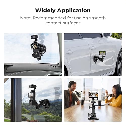 K&F CONCEPT Suction Cup Mount for DJI Osmo Pocket 3, Car Windshield Window Dash Mount Holder for GoPro Hero 13/12/11/10/9 Black, DJI Osmo Action 3/4/5 Pro, Insta360 X5/X4 Accessories thumbnail 5