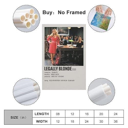 Legally Blonde Movie Minimalist Art Poster Poster Leinwanddruck Wohnzimmer Home Ästhetische Kunst Hängende Malerei, Neues Zuhause Geschenk Moderne Raumdekoration08x12inch(20x30cm) thumbnail 2