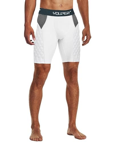 Youper Adult Elite Compression Padded Sliding Shorts w/Protective Athletic Cup for Baseball, Football thumbnail 2