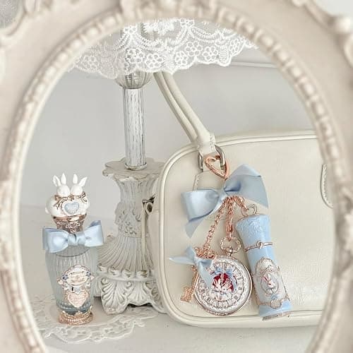 Flower Knows Bunny Garden Lip Balm & Bag Charm, Blue Keychain with Mirror | Long-Lasting Hydrating Lip Care with Nourishing Oils, Softening Formula, Gift-Ready Beauty Accessory (01 Creamy Blue) thumbnail 3