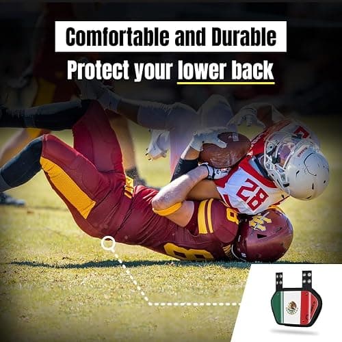 O Shield Flag Football Back Plate, Lower Back Pads for Football Players, Rear Protector thumbnail 5