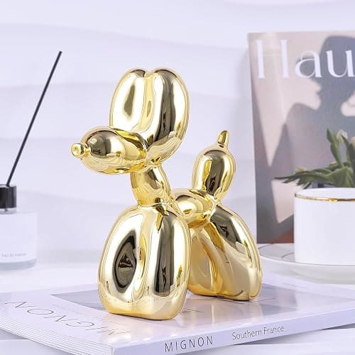 XIAOMAGG Balloon Dog Sculpture Modern Home Decor Collectible Figurines Funky Statues for Bedroom Trendy Animal Decor for Coffee Table Living Room Decor Art Resin Decor Office Standing Desk Decor thumbnail 2