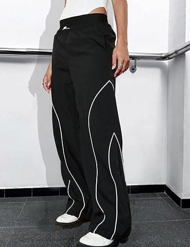 Zontroldy Cargo Pants Women Parachute Pants Y2K Baggy Casual High Waist Wide Leg Track Pants Streetwear thumbnail 2