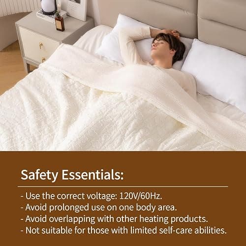 Bearhug Heated Blanket Twin Size, 62"x84" Electric Blanket with 10 Heat Levels & 1-12H Adjustable Auto Off, Faux Fur and Sherpa Reversible Bed Warmer, ETL Certified, Machine Washable thumbnail 8