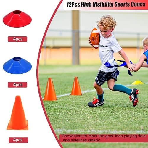Flag Football Set, 14 Player/ 28 Player Football Flags and Belts Set, Includes Belts, Football Flags, Cones thumbnail 3