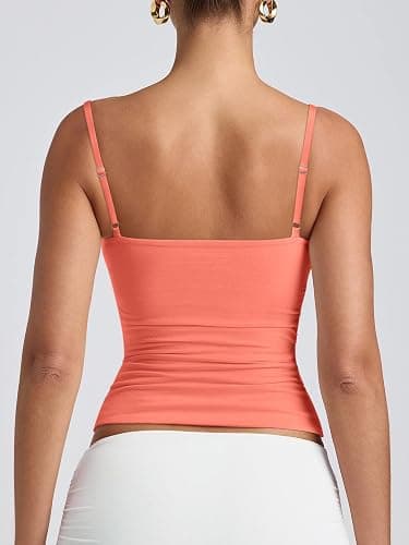 PINKMSTYLE Women's Basic Double Lined Scoop Neck Tank Tops Adjustable Cami Tank Summer Sleeveless Tops thumbnail 5