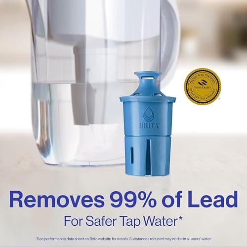 Brita Everyday Elite Water Filter Pitcher, Removes 99% of Lead, Includes 1 Filter, 10-Cup Capacity, Blue thumbnail 2