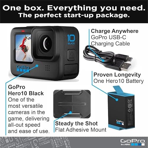 GoPro HERO10 Black- E-Commerce Packaging - Waterproof Action Camera with Front LCD & Touch Rear Screens, 5.3K60 Ultra HD Video thumbnail 2
