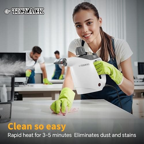Steam Cleaner Handheld, Steamer Cleaning, Portable Steam Cleaner with 16 Accessories and Safety Lock, 500ml Large Capacity, Multi-Purpose Steam Cleaner for Kitchen, Bathroom, Car, Grease（White） thumbnail 2