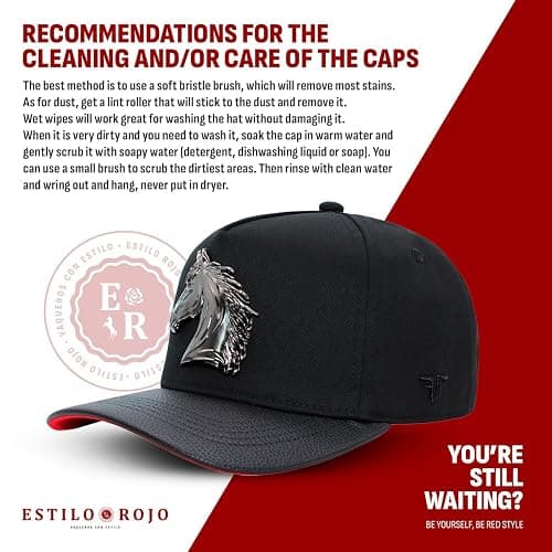 Ferreti Culiacan Premium Black The Horse Hat - Black Baseball Hats for Men and Women, Ball Caps for Men for Any Occasion, Gorra para Hombre Ajustable, Black Snapback Cap - Adjustable Size thumbnail 6