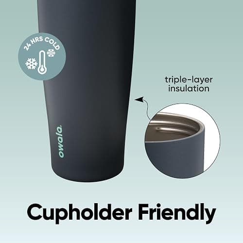 Owala FreeSip Tumbler Insulated Stainless Steel Water Bottle with Built-in Straw and Side Handle, for Travel, Work, School, and Sports, 40oz, BPA Free, Leak Proof, Foggy Tide thumbnail 5