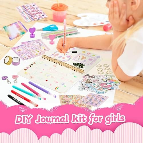 OIHEW DIY Journal Kit for Girls - 2PC Stocking Stuffers for Teen Girls, Stationary & Diary Set, Christmas Birthday Gifts for 8 9 10 11 12 13 14 Year Old Girls, Scrapbook Supplies Art and Crafts Toy Kit thumbnail 6