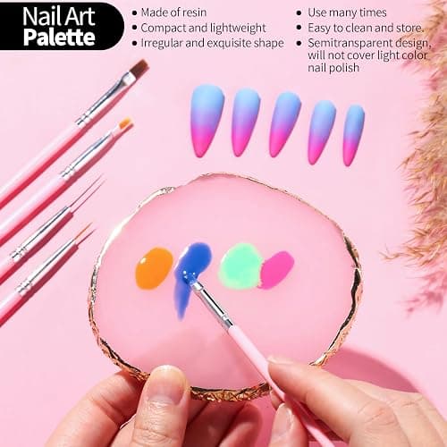 FANDAMEI Nail Design Tools, Nail Art Tools, Nail Brush, Nail Art Kit With Nail Stand, Nail Holder For Painting Nails, Nail Art Brushes, Nail Dotting Tool, Nail Art Palette, Nail Tools For Nail Art thumbnail 3