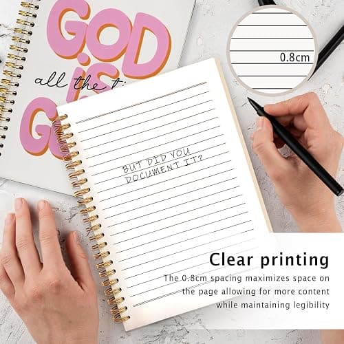 ETVISO Pink Bible Journal Notebook for Women, Inspirational Christian Gifts for Women, Prayer Bible Supplies Journal, Church Notes Notebook, Cute Preppy Aesthetic Hardcover Spiral Notebooks 5.5x8.3 thumbnail 5
