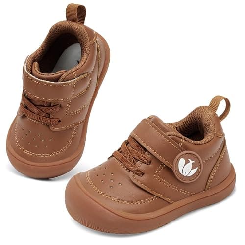FEETCITY Leather Baby Shoes Boys Girls First Walking Shoes Infant Sneakers Crib Shoes Breathable Lightweight Slip On Shoes thumbnail 7