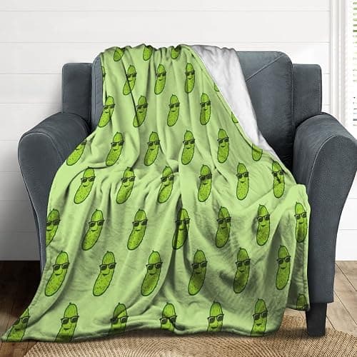 Pickle Blanket for Girls - 60x80 Inches Twin Size - Soft Fuzzy Plush Throws Gift - Green Funny Throw Blanket for Bed, Couch, Living Room thumbnail 2