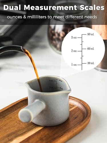 YHOJOY Espresso Cups Ceramic, Espresso Measuring Cups with Dual Measurement Scale, Expresso Shots Cup with Handle, Espresso Accessories, 3 Oz/ 90 Ml, Blue thumbnail 4
