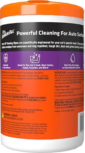 Armor All Car Cleaning Wipes, 90 Count Canister, Powerful Car Wipes for Dashboards, Vinyl, Clear Plastics, Carpet and Fabric thumbnail 7