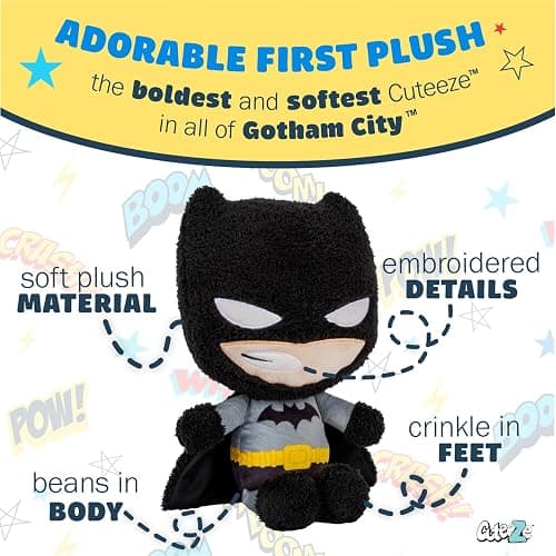 Kids Preferred WB DC Batman Cuteeze Extra Soft Plush Stuffed Superhero Toy for Baby and Toddler Boys and Girls – 12 Inch Size thumbnail 3